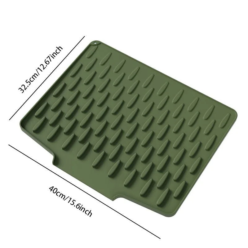 QuickDryโข - Sloped silicone mat for rapid water drainage