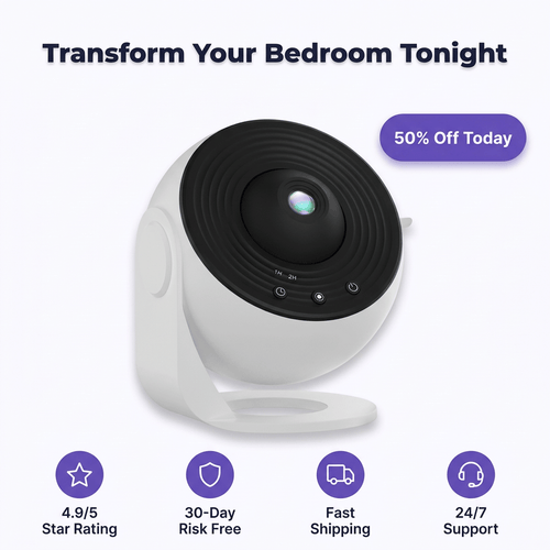 HD Galaxy Star Projector - Silent operation for a peaceful and calming sleep environment