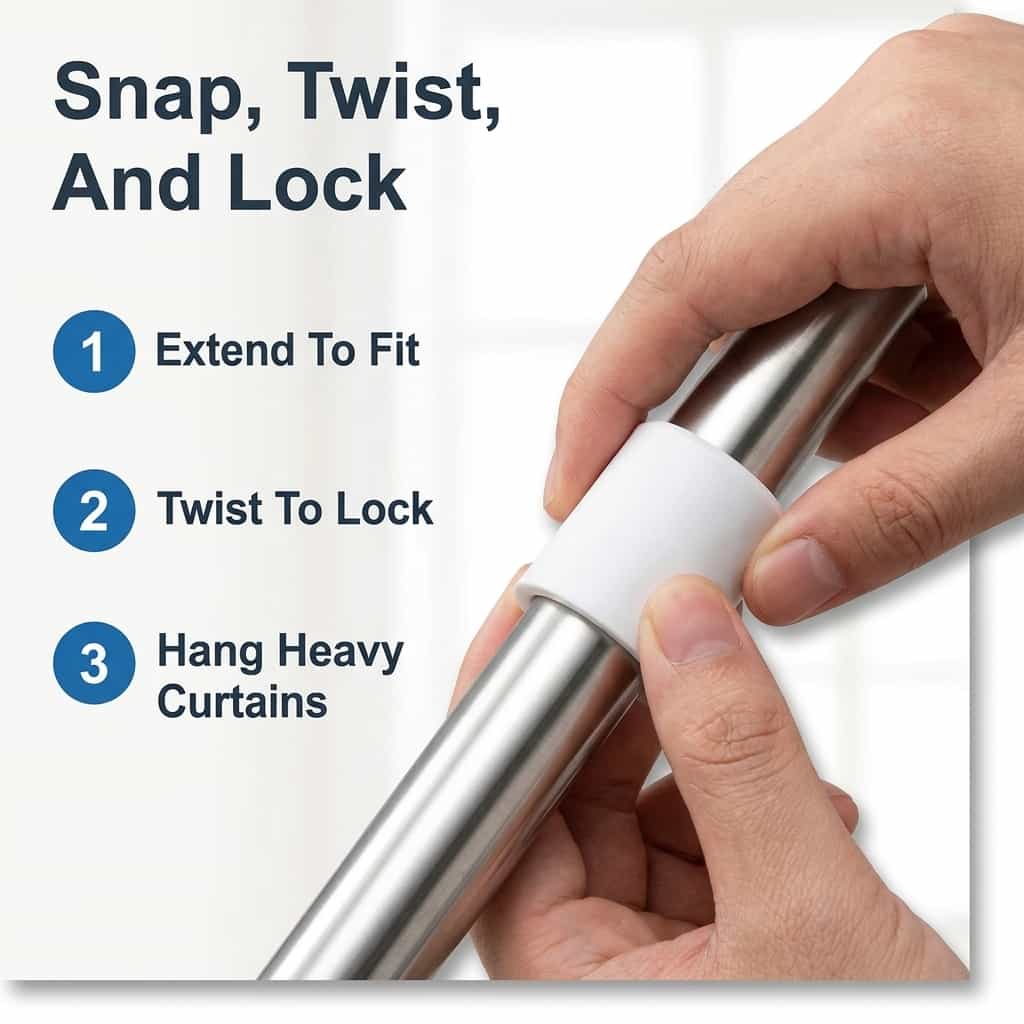 Adjustable Curtain Pole - Perfect Twist Fit