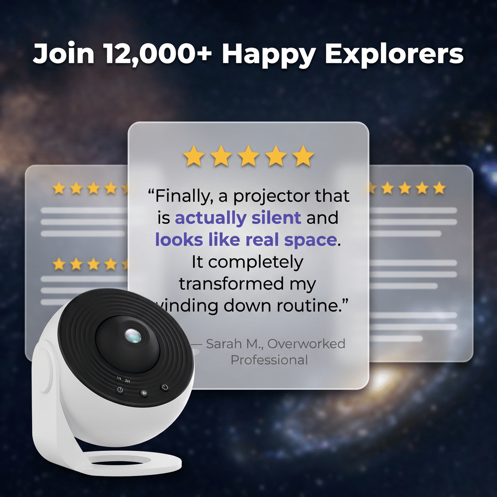 HD Galaxy Star Projector - Silent operation for a peaceful and calming sleep environment